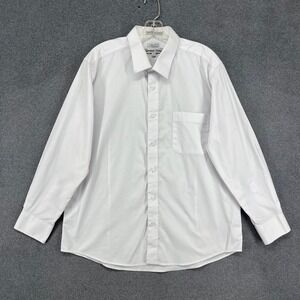 Giovanni Uomo Slim Fit White Button Down Dress Shirt Mens 17.5 32-33‎